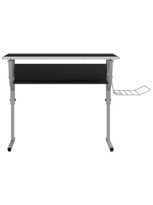 Řemeslný stůl černý a šedý 110x53x(58–87) cm kompozit a ocel