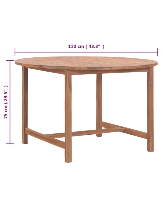 Zahradní jídelní stůl Ø 110 x 75 cm masivní teak