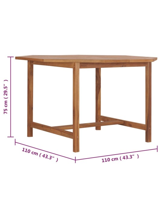 Zahradní jídelní stůl 110 x 110 x 75 cm masivní teak