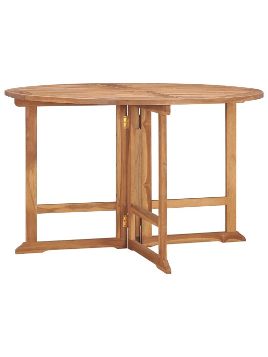 Skládací zahradní jídelní stůl Ø 110 x 75 cm masivní teak