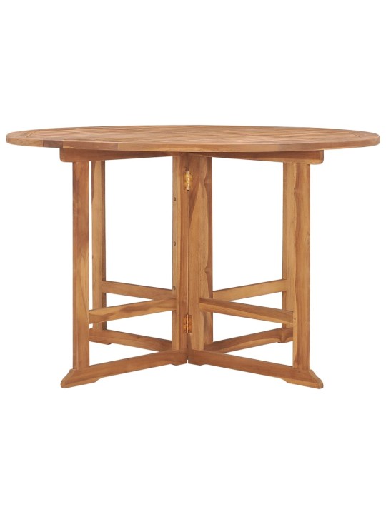 Skládací zahradní jídelní stůl Ø 110 x 75 cm masivní teak