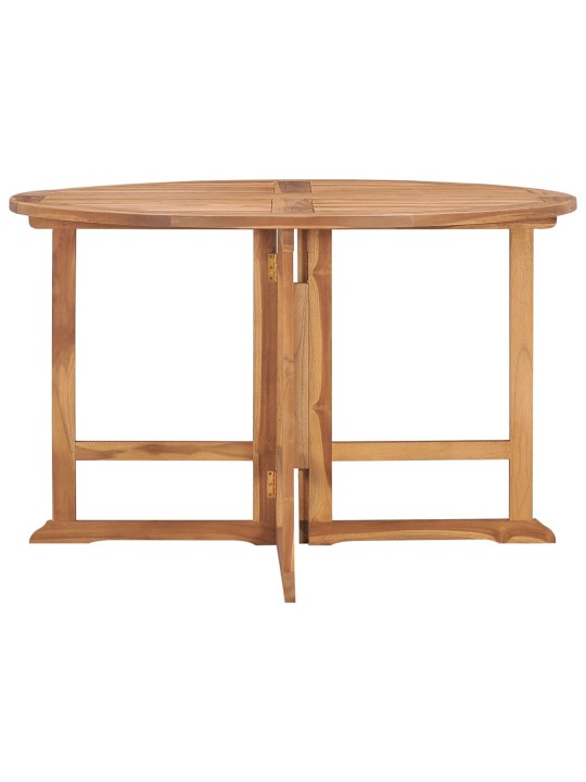 Skládací zahradní jídelní stůl Ø 110 x 75 cm masivní teak