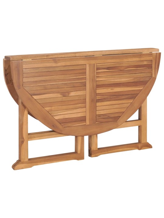 Skládací zahradní jídelní stůl Ø 110 x 75 cm masivní teak