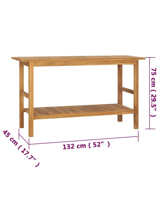 Koupelnová skříňka masivní teak 132 x 45 x 75 cm