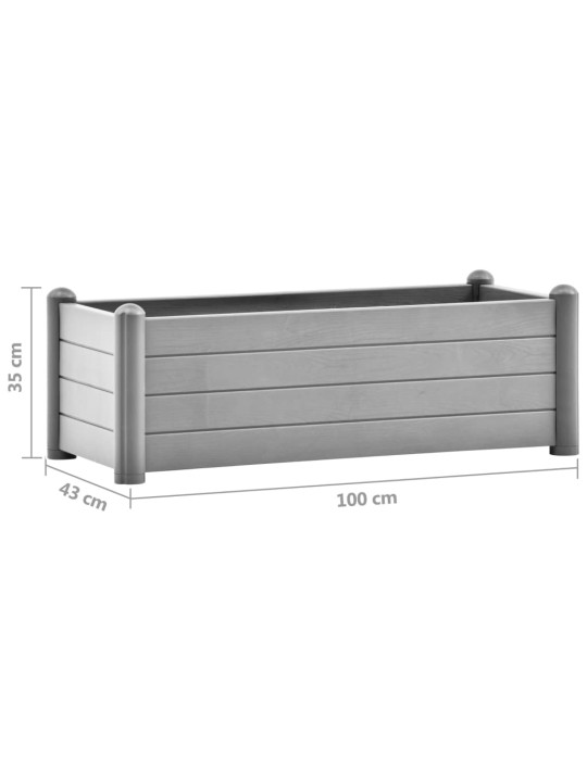 Vyvýšený záhon PP kamenný šedý 100 x 43 x 35 cm