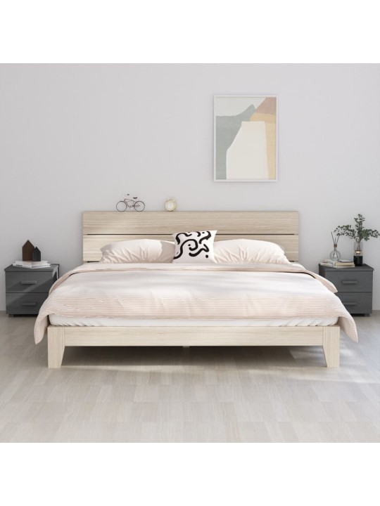 Noční stolky HAMAR 2 ks tmavě šedé 40x35x44,5 cm masivní dřevo