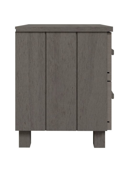 Noční stolky HAMAR 2 ks světle šedé 40x35x44,5 cm masivní dřevo