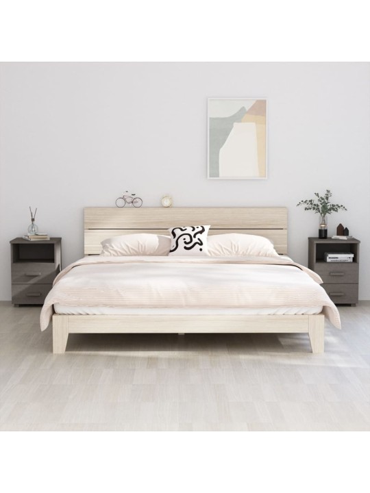 Noční stolky HAMAR 2 ks světle šedé 40x35x62 cm masivní dřevo