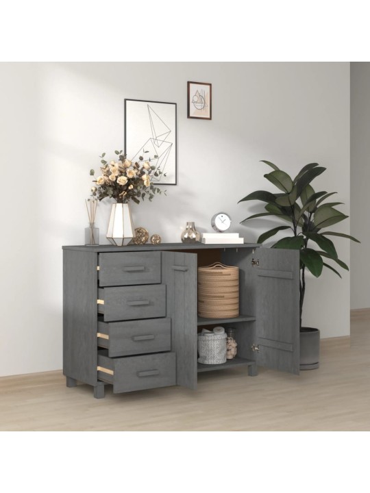 Příborník HAMAR tmavě šedý 113 x 40 x 80 cm masivní borovice