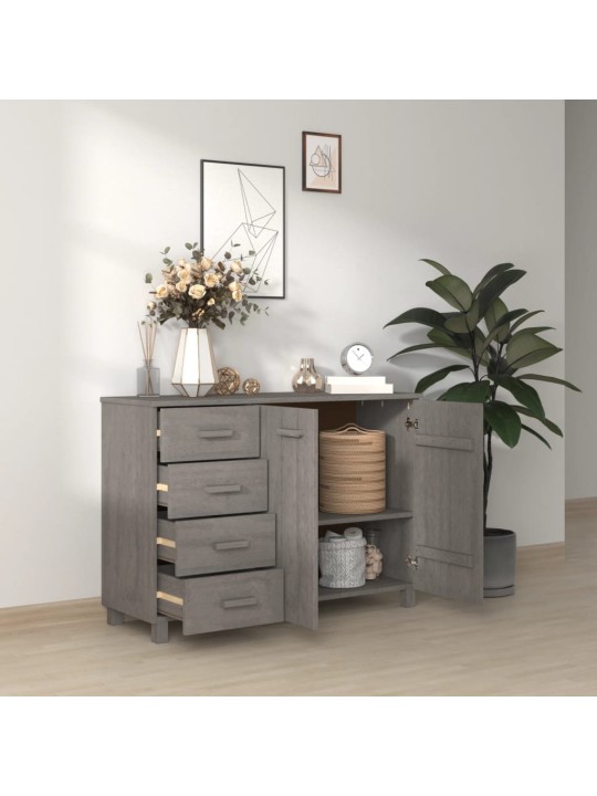 Příborník HAMAR světle šedý 113 x 40 x 80 cm masivní borovice