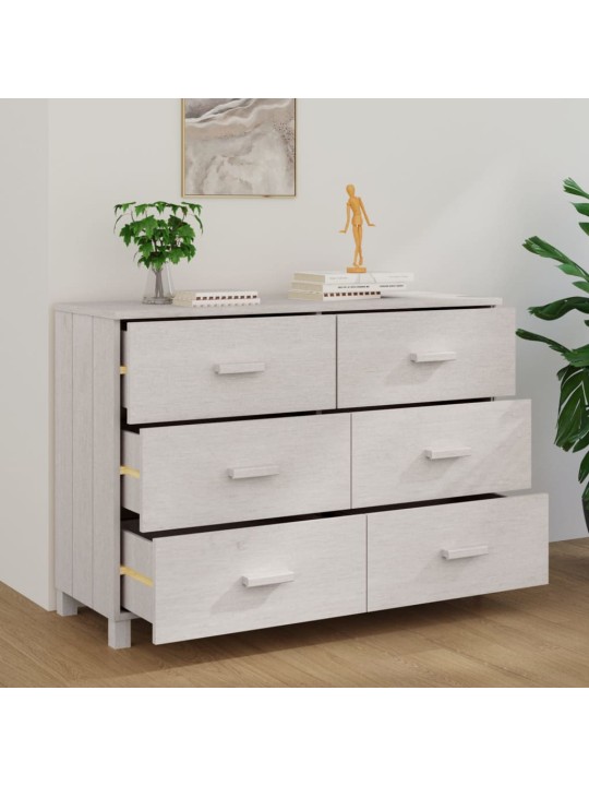 Příborník HAMAR bílý 113 x 40 x 80 cm masivní borovice