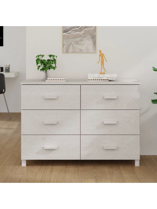 Příborník HAMAR bílý 113 x 40 x 80 cm masivní borovice