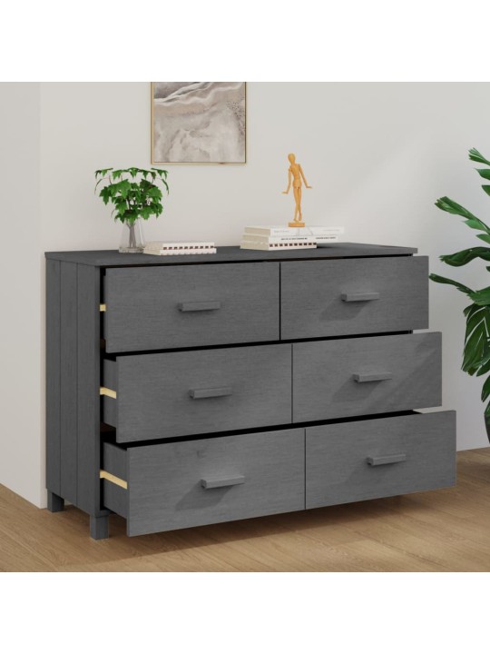 Příborník HAMAR tmavě šedý 113 x 40 x 80 cm masivní borovice