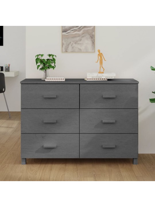 Příborník HAMAR tmavě šedý 113 x 40 x 80 cm masivní borovice