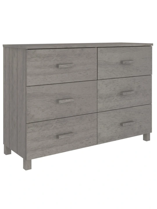 Příborník HAMAR světle šedý 113 x 40 x 80 cm masivní borovice
