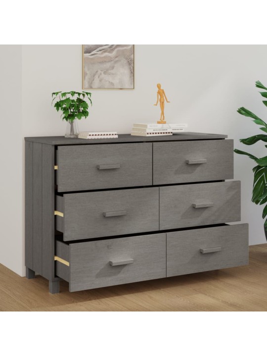 Příborník HAMAR světle šedý 113 x 40 x 80 cm masivní borovice