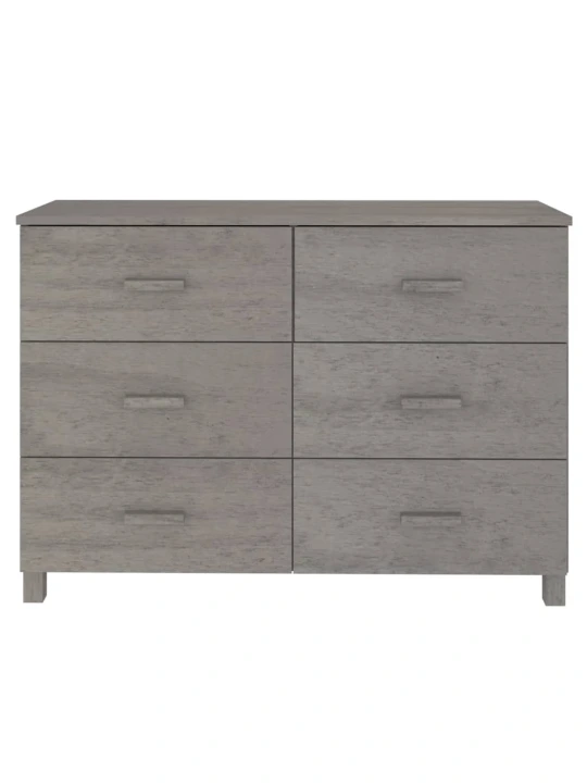 Příborník HAMAR světle šedý 113 x 40 x 80 cm masivní borovice