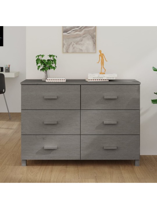 Příborník HAMAR světle šedý 113 x 40 x 80 cm masivní borovice