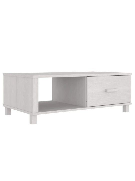 Konferenční stolek HAMAR bílý 100 x 55 x 35 cm masivní borovice