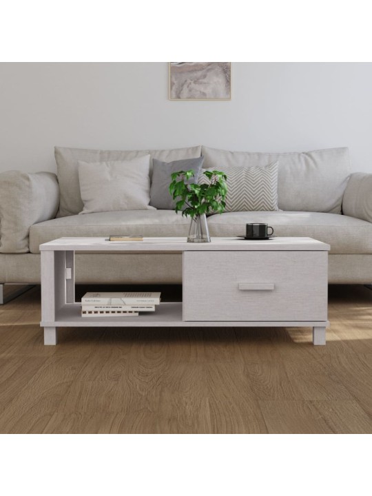 Konferenční stolek HAMAR bílý 100 x 55 x 35 cm masivní borovice