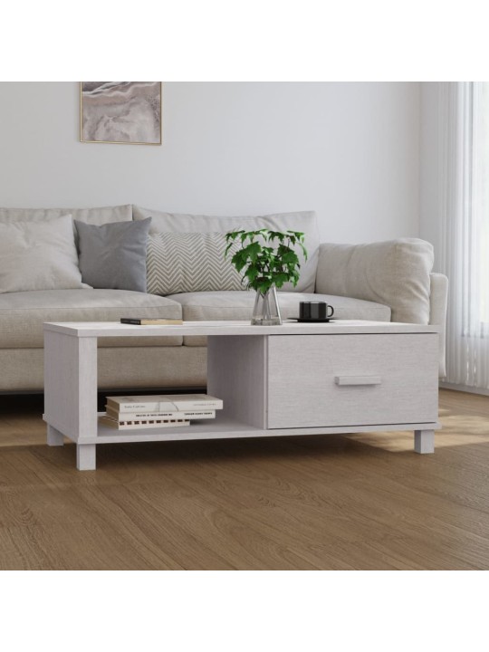 Konferenční stolek HAMAR bílý 100 x 55 x 35 cm masivní borovice