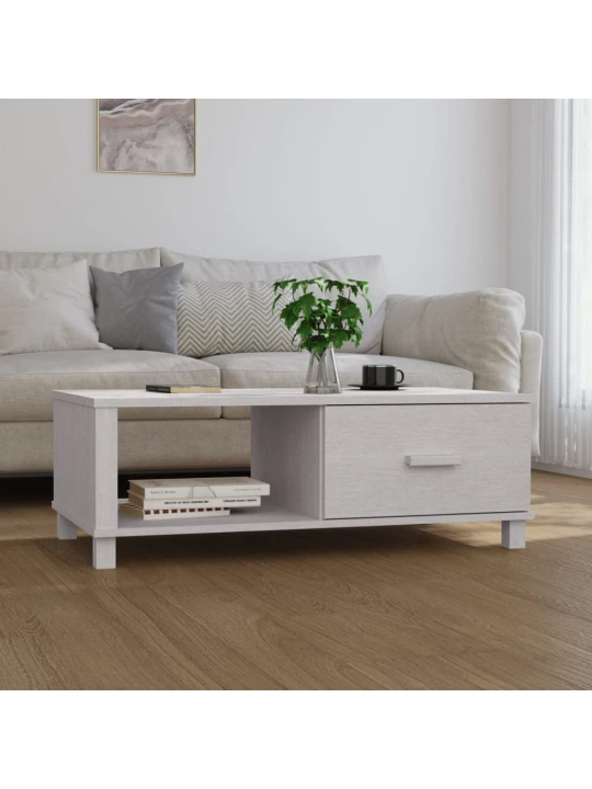 Konferenční stolek HAMAR bílý 100 x 55 x 35 cm masivní borovice