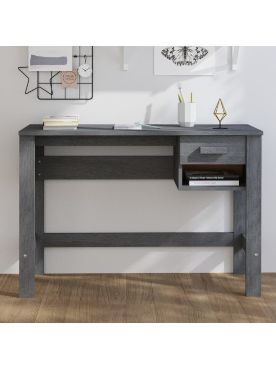 Psací stůl HAMAR tmavě šedý 110 x 40 x 75 cm masivní borovice