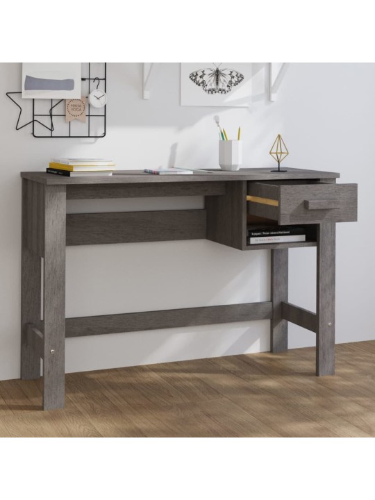 Psací stůl HAMAR světle šedý 110 x 40 x 75 cm masivní borovice