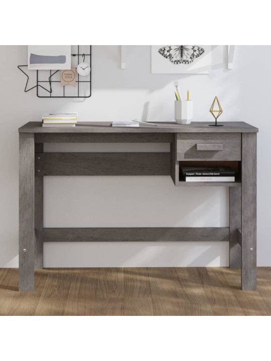 Psací stůl HAMAR světle šedý 110 x 40 x 75 cm masivní borovice