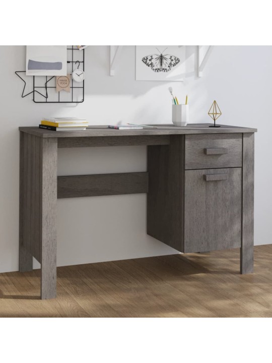 Psací stůl HAMAR světle šedý 113 x 50 x 75 cm masivní borovice