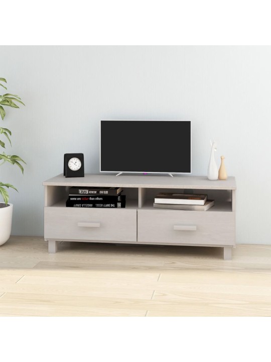 TV stolek HAMAR bílý 106 x 40 x 40 cm masivní borovice