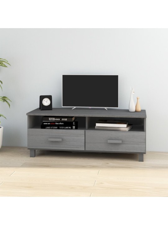 TV stolek HAMAR tmavě šedý 106 x 40 x 40 cm masivní borovice
