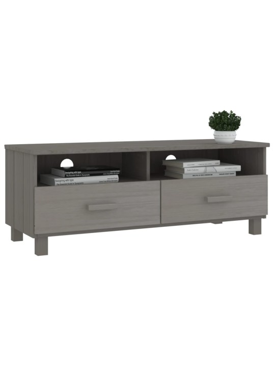 TV stolek HAMAR světle šedý 106 x 40 x 40 cm masivní borovice
