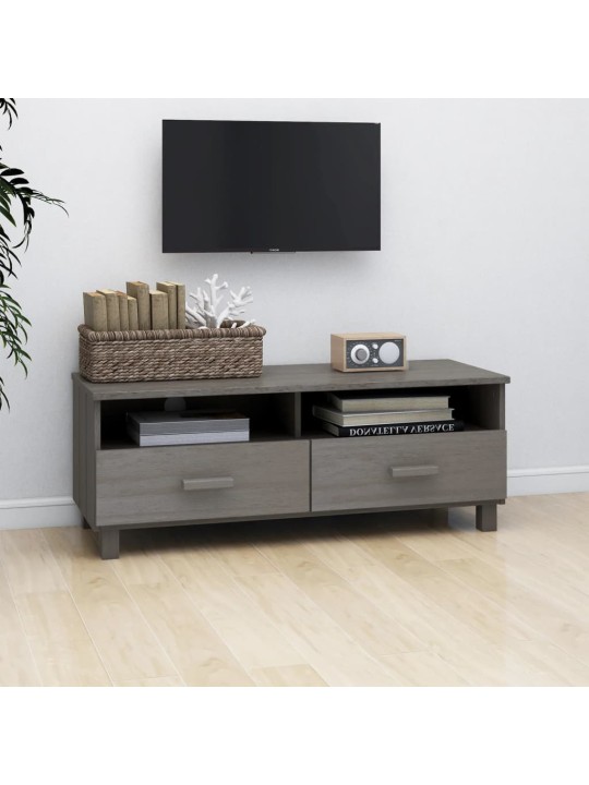 TV stolek HAMAR světle šedý 106 x 40 x 40 cm masivní borovice