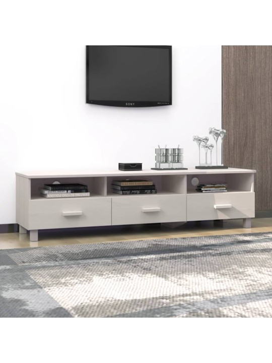 TV stolek HAMAR bílý 158 x 40 x 40 cm masivní borovice