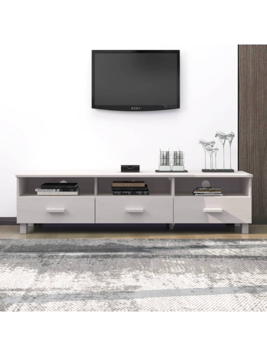 TV stolek HAMAR bílý 158 x 40 x 40 cm masivní borovice