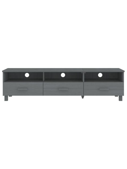 TV stolek HAMAR tmavě šedý 158 x 40 x 40 cm masivní borovice