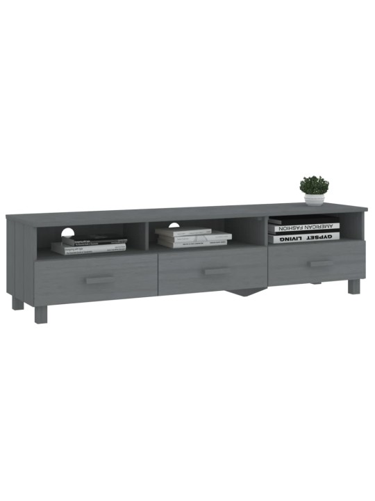 TV stolek HAMAR tmavě šedý 158 x 40 x 40 cm masivní borovice