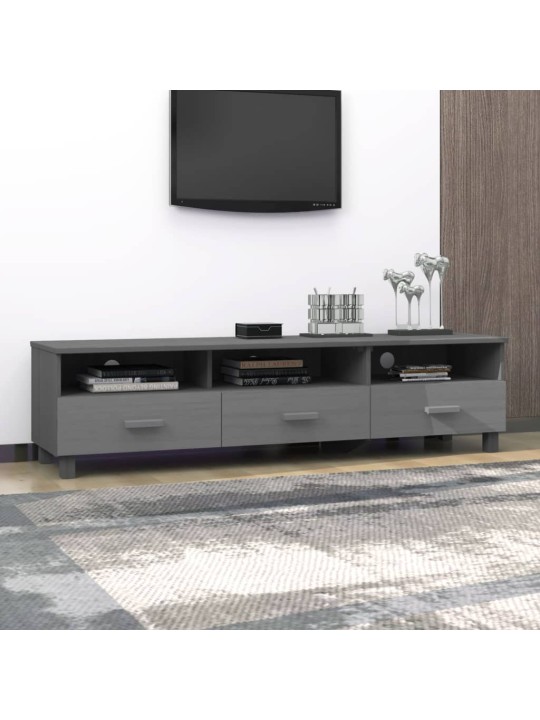 TV stolek HAMAR tmavě šedý 158 x 40 x 40 cm masivní borovice