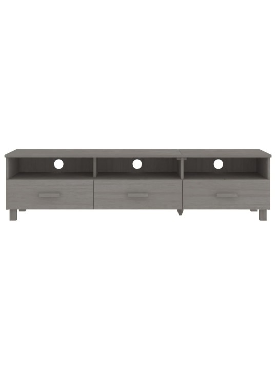 TV stolek HAMAR světle šedý 158 x 40 x 40 cm masivní borovice