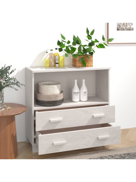 Příborník HAMAR bílý 85 x 35 x 80 cm masivní borovice