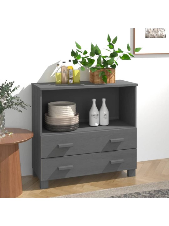 Příborník HAMAR tmavě šedý 85 x 35 x 80 cm masivní borovice
