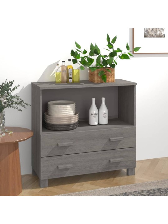 Příborník HAMAR světle šedý 85 x 35 x 80 cm masivní borovice