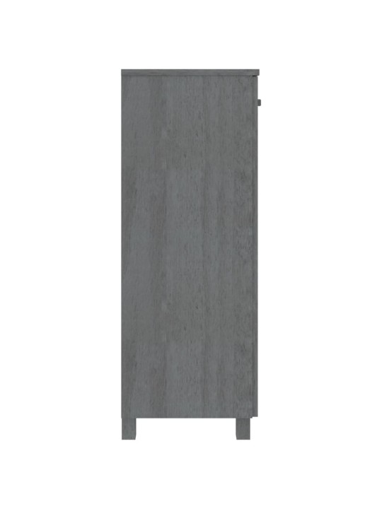 Botník HAMAR tmavě šedý 85 x 40 x 108 cm masivní borovice