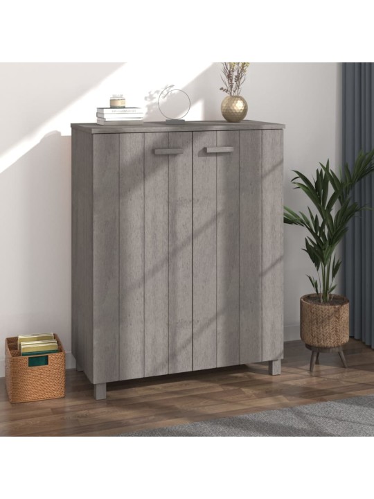 Botník HAMAR světle šedý 85 x 40 x 108 cm masivní borovice