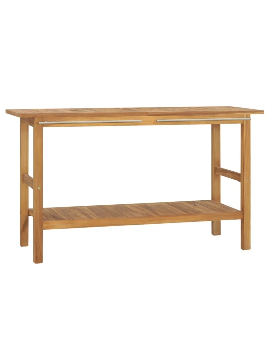 Koupelnová skříňka s umyvadly z říčního kamene masivní teak
