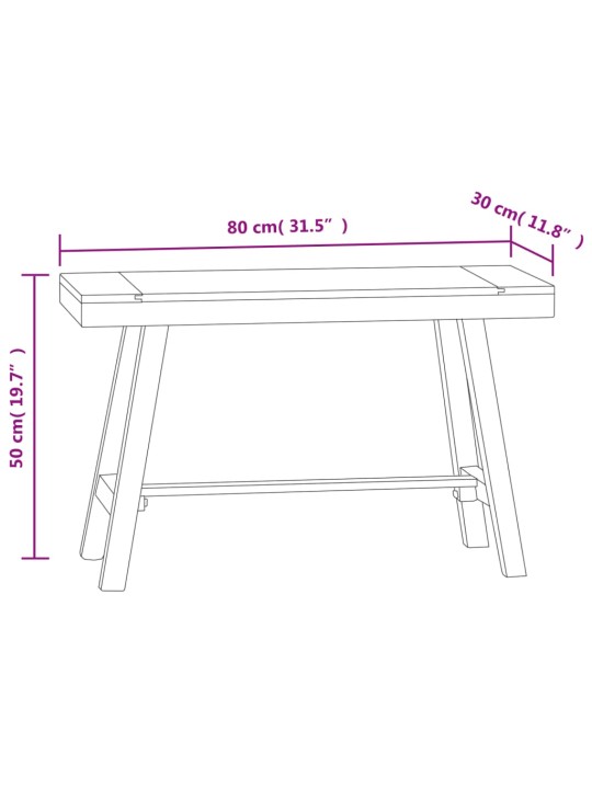 Lavice 80 cm masivní teakové dřevo