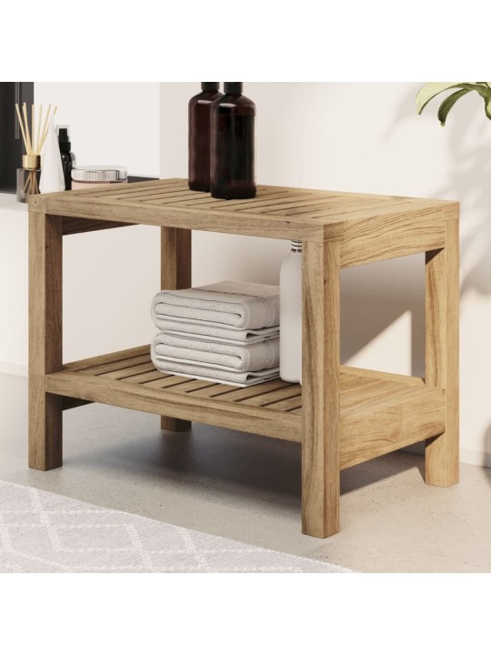 Odkládací stolek do koupelny 60x30x45 cm masivní teakové dřevo