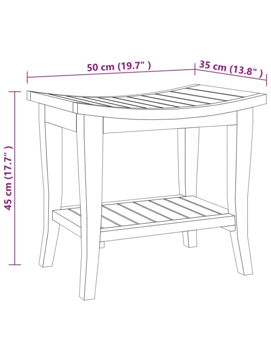 Odkládací stolek do koupelny 50x35x45 cm masivní teakové dřevo