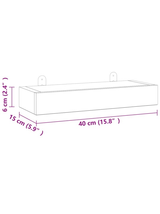 Nástěnné police 2 ks 40 x 15 x 4 cm masivní teakové dřevo